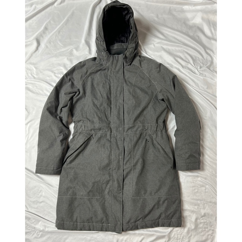 The North Face Womens Arctic Parka Gray Goose Down Insulated Hooded Jacket Large